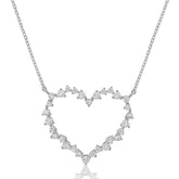 Adore Open Heart Necklace in Platinum